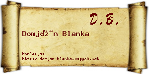 Domján Blanka névjegykártya